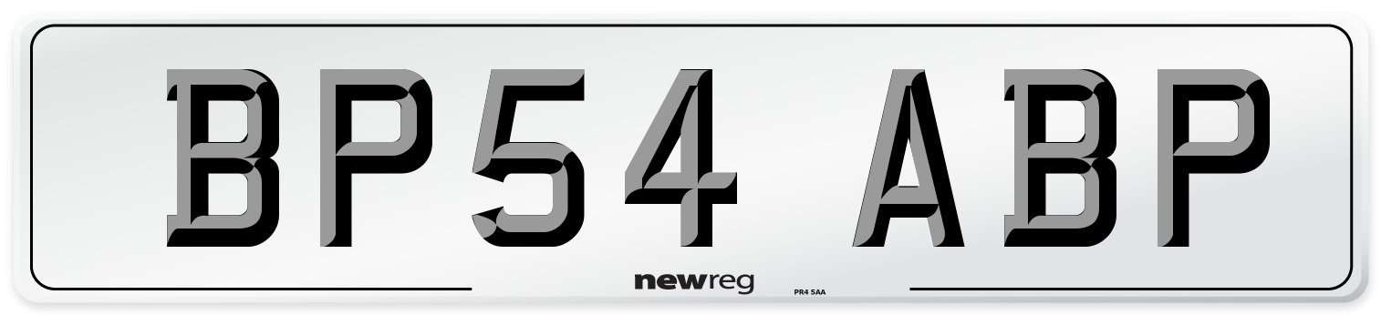 BP54 ABP Number Plate from New Reg